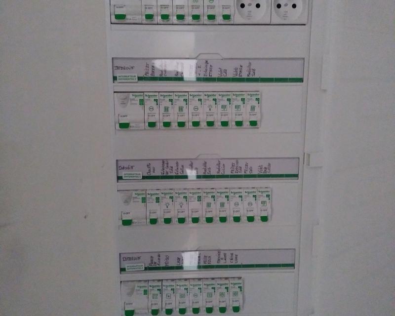 Tableau électrique avec inscription