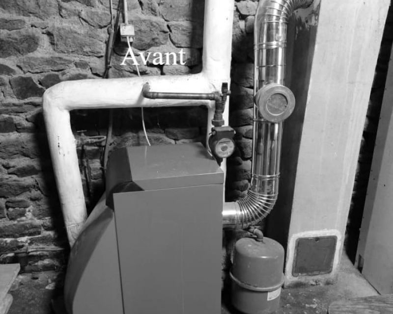 Avant Pompe à chaleur/Géothermie + ECS maison H.